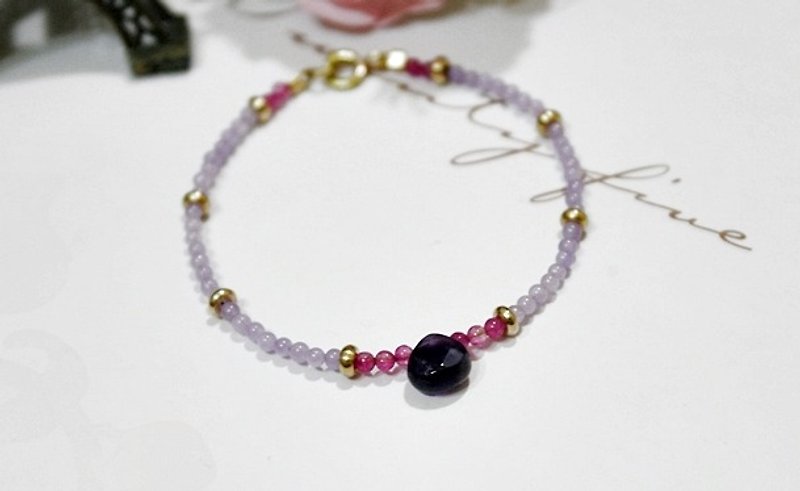 天然石x黃銅微細手鍊＿紫色夢境 限量X1 - Bracelets - Gemstone Purple