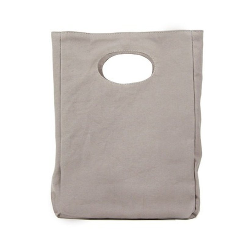 【手提包/手提袋】Fluf 素色有機棉隨手袋 - 手提包/手提袋 - 棉．麻 灰色