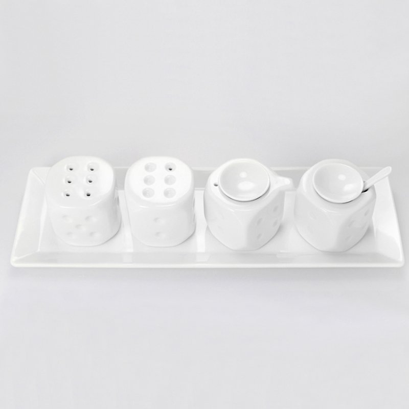 Dining Table 18 Le-Seasoning Bottles and Pots Full Combination - Cookware - Porcelain White
