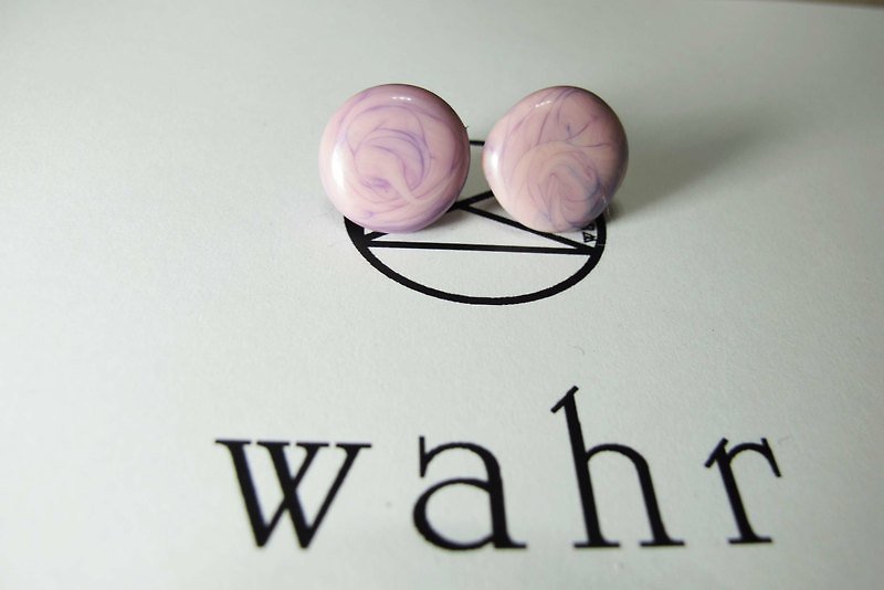 【Wahr】普烏耳環(一對) - Earrings & Clip-ons - Waterproof Material Pink