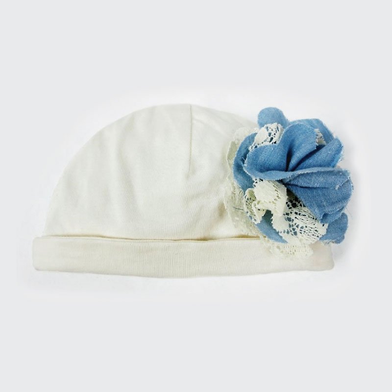 Handsome little lady flower organic cotton baby cowboy hat - Bibs - Cotton & Hemp White