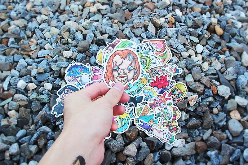 ♕ king kingjun regardless of beauty and ugliness classic sticker entire group of 65 ❥ great deals - Stickers - Paper Multicolor
