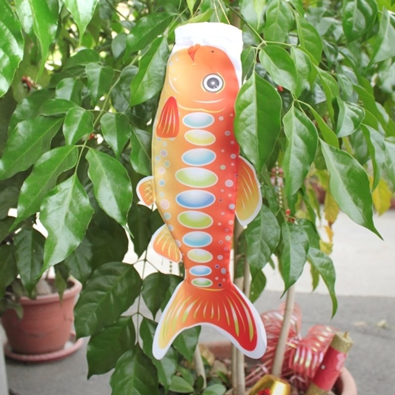 台灣國寶魚[櫻花鉤吻鮭]魚旗 30CM (橘) - 擺飾/家飾品 - 其他材質 橘色