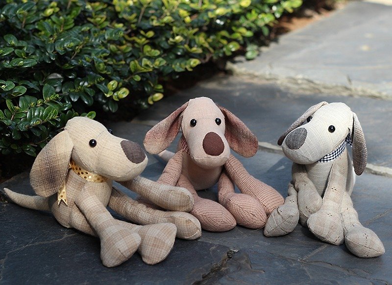 Lazy Brook three brothers hand-made dog <three group> - hand-made material package - Other - Other Materials Khaki