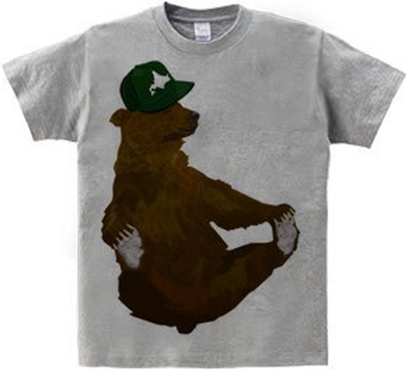 Hokkaido and brown bear (T-shirt 5.6oz gray) - Women's T-Shirts - Other Materials Gray