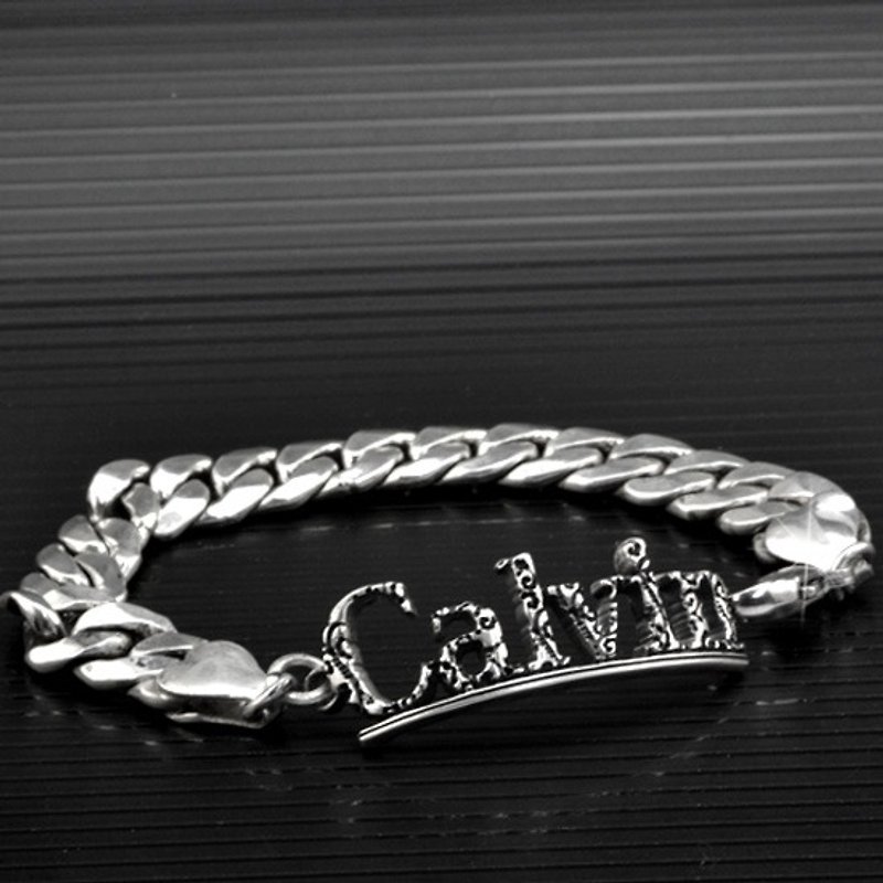 Customized. 925 Sterling Silver Jewelry BRC00038-Thick Chain Bracelet - Bracelets - Other Metals 