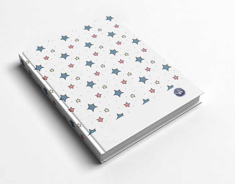 Rococo strawberry WELKIN hand-created_handmade book/notebook/handbook/diary-hand-painted stars - สมุดบันทึก/สมุดปฏิทิน - กระดาษ สีน้ำเงิน