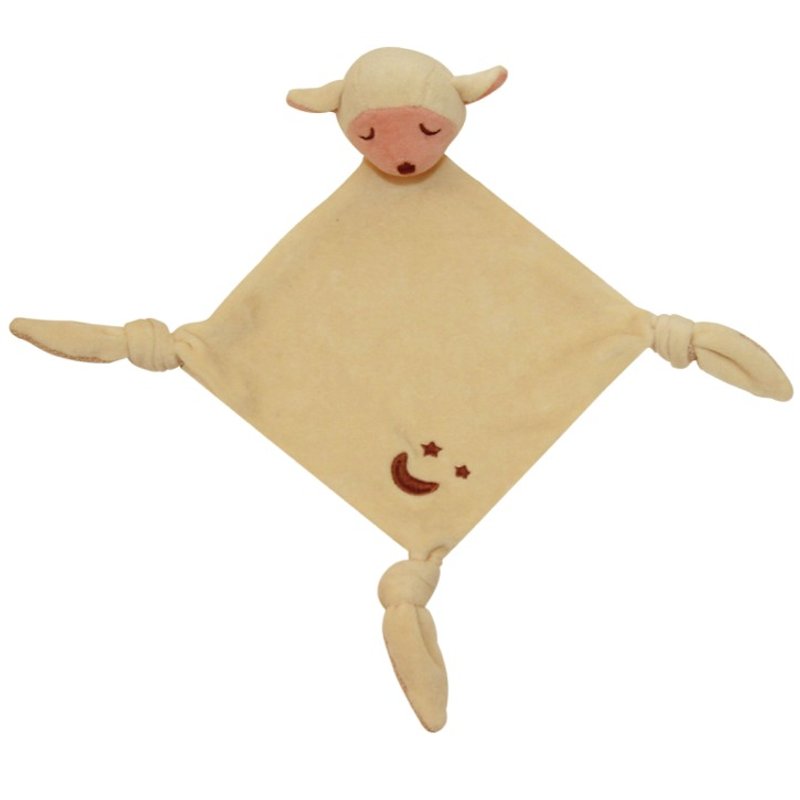 美國MyNatural有機棉晚安系列安撫巾-乳白小羊 - 寶寶/兒童玩具/玩偶 - 棉．麻 白色
