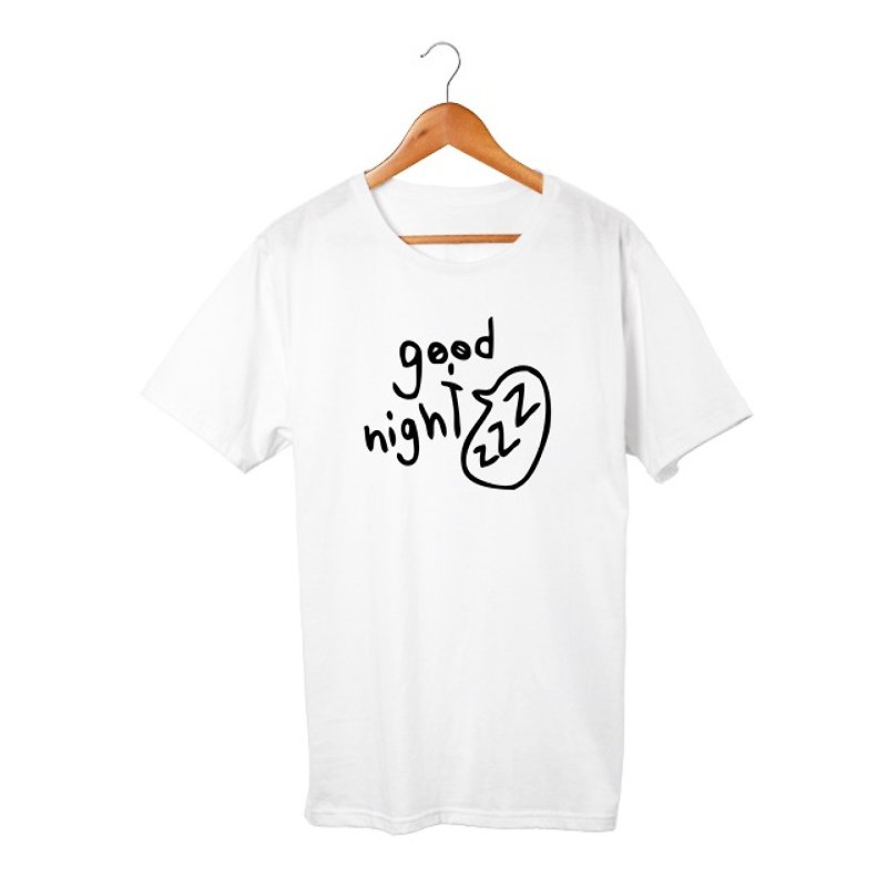 good night T-shirt - T 恤 - 棉．麻 