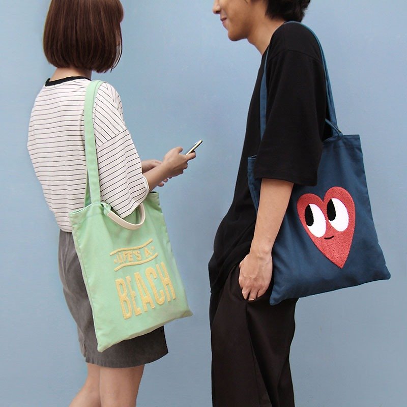 U-PICK original product life canvas portable shoulder bag canvas shoulder bag Korean shoulder bag 2 color options - Messenger Bags & Sling Bags - Other Materials 
