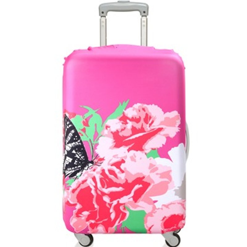 LOQI luggage cover│Carnation【M size】 - กระเป๋าเดินทาง/ผ้าคลุม - วัสดุอื่นๆ สึชมพู