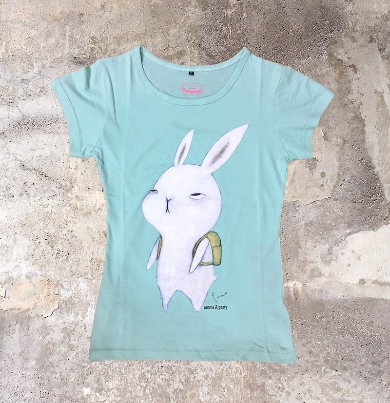 emmaAparty illustration T- do not want to work rabbit - Unisex Hoodies & T-Shirts - Cotton & Hemp 
