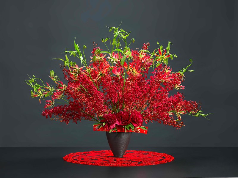 Auspicious Phoenix Crown - ตกแต่งต้นไม้ - พืช/ดอกไม้ สีแดง