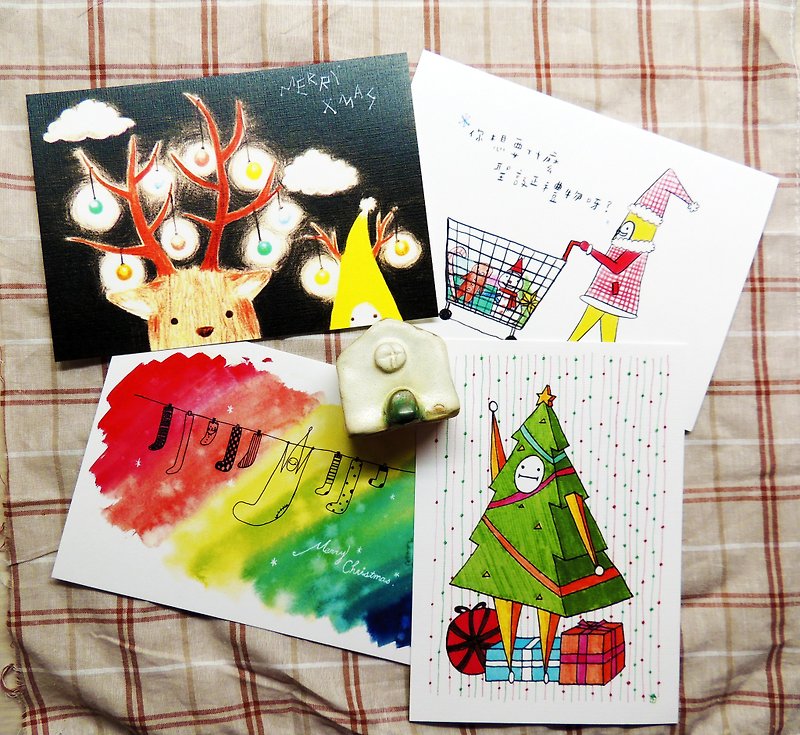 ⛄ banana Star Christmas cosplay postcard ⛄ - Cards & Postcards - Paper Multicolor