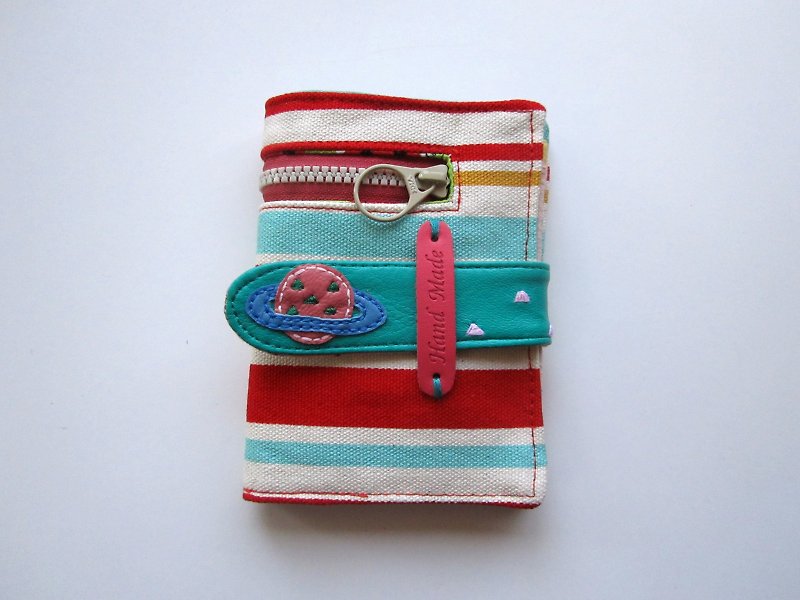 1 + 1 = 5 / embroidery pink gingham short clip Planet - Wallets - Other Materials Pink