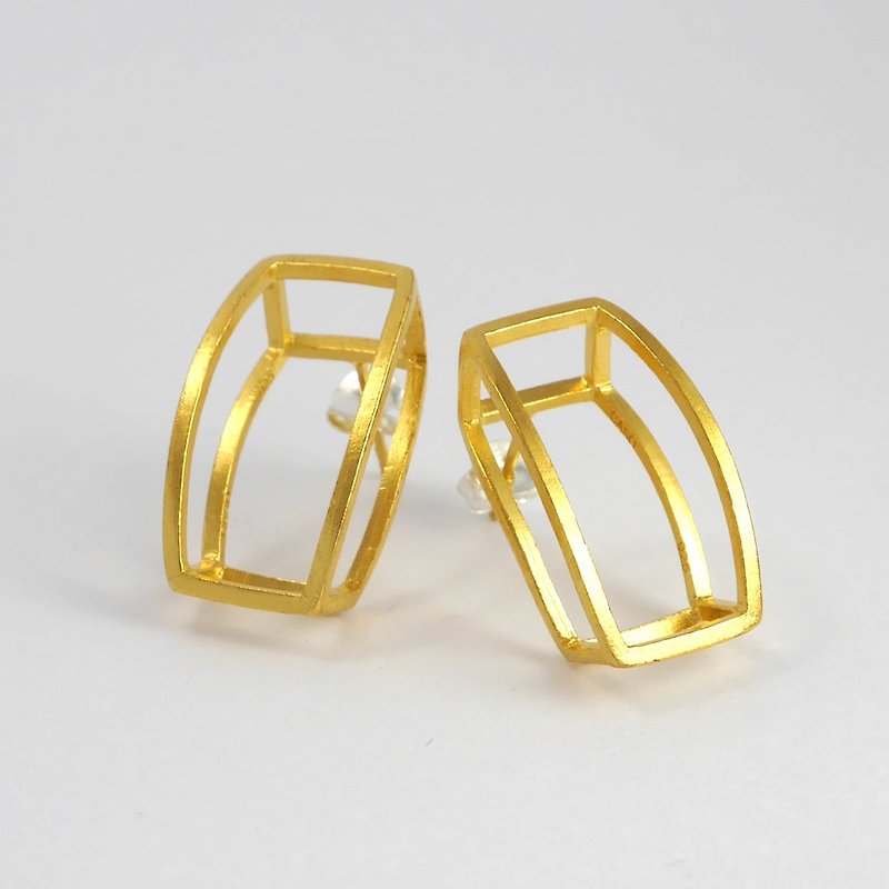 SIMPLIFY EARRING - GOLD PLATED ON SILVER - Earrings & Clip-ons - Other Metals Gold