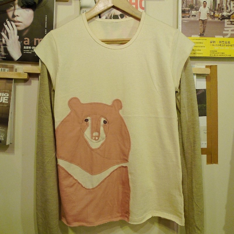 有機棉上衣＿粉紅熊 - Women's T-Shirts - Cotton & Hemp 