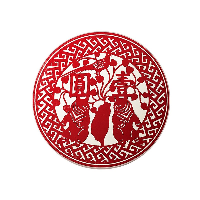 Play beautiful cultural and creative one yuan return coaster - Coasters - Other Materials Red