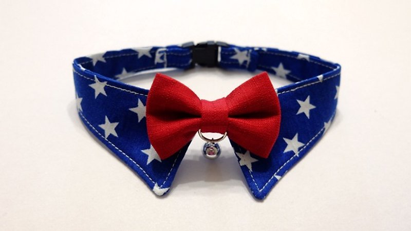 Cat, Dog, Bow Tie / Gentleman Collar / Bow / American Wind / Star / Pet Collar - ปลอกคอ - วัสดุอื่นๆ 