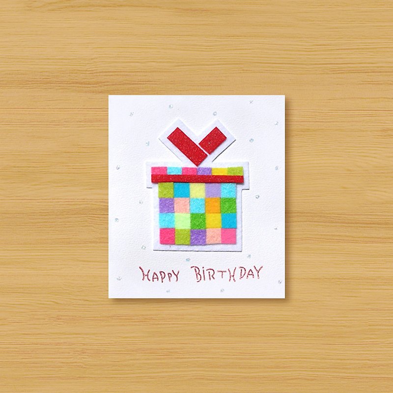 (3 choices) handmade card _ mosaic gift box birthday card-birthday card - Cards & Postcards - Paper Multicolor