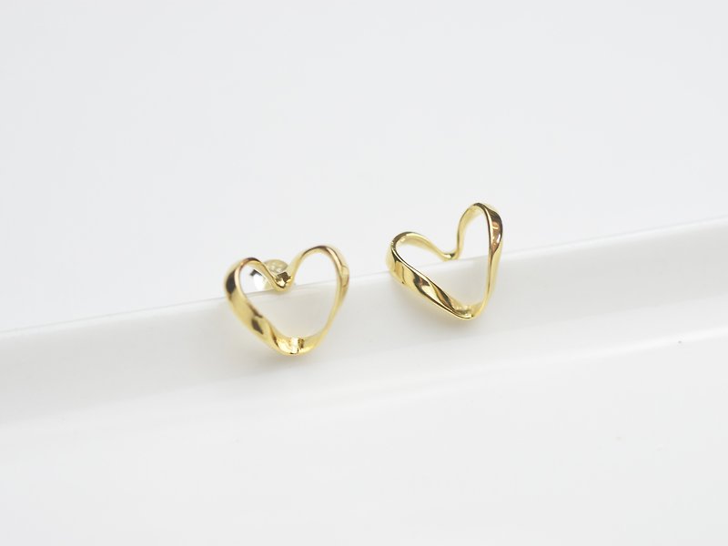 Endless love (k gold plated earrings) - C percent handmade jewelry - Earrings & Clip-ons - Copper & Brass Gold