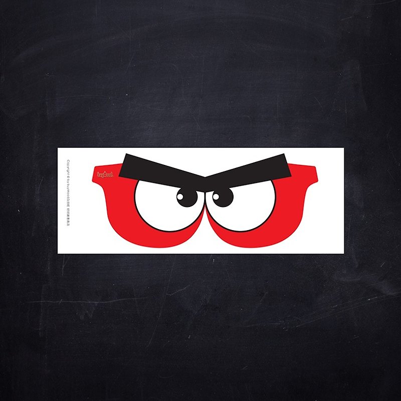 [buyMood] Angry Eyes Cartoon Glasses Sticker - Stickers - Waterproof Material Red