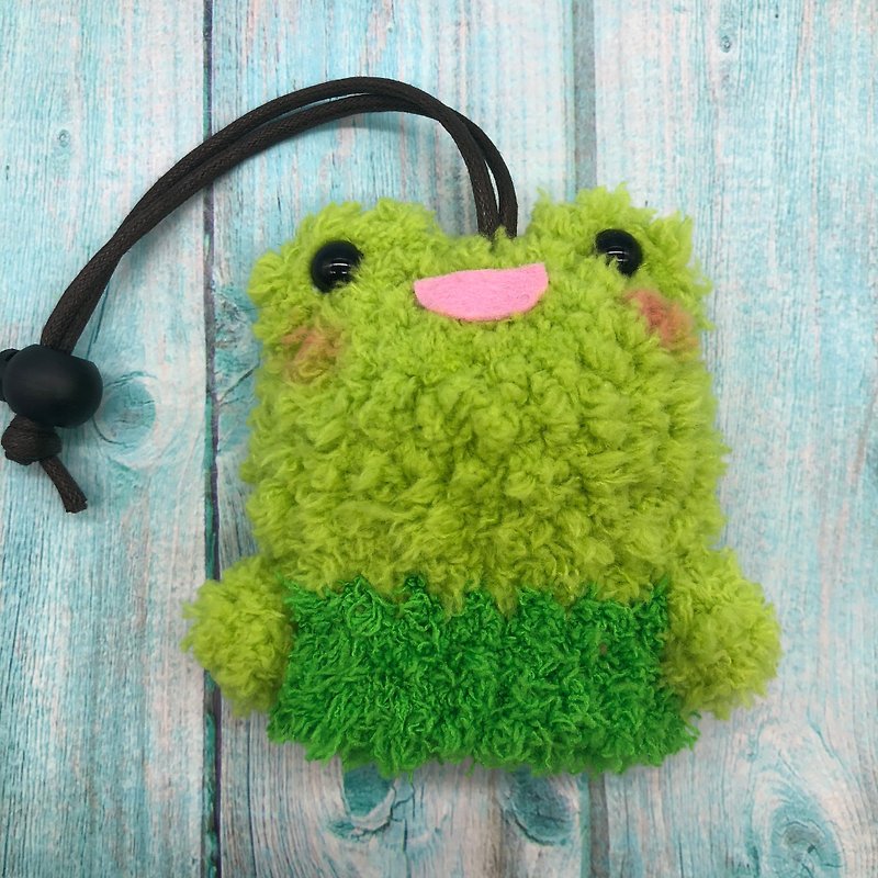 青蛙  四種尺寸 毛線編織  鑰匙包  鑰匙收納  鑰匙袋 - 鑰匙圈/鑰匙包 - 其他人造纖維 綠色