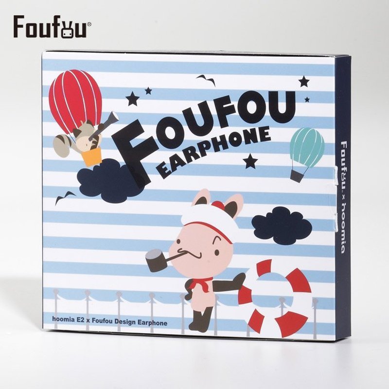 《Foufou》-入耳式造型耳機-Foufou x hoomia-水手邦妮(藍白) - 耳機/藍牙耳機 - 其他金屬 藍色