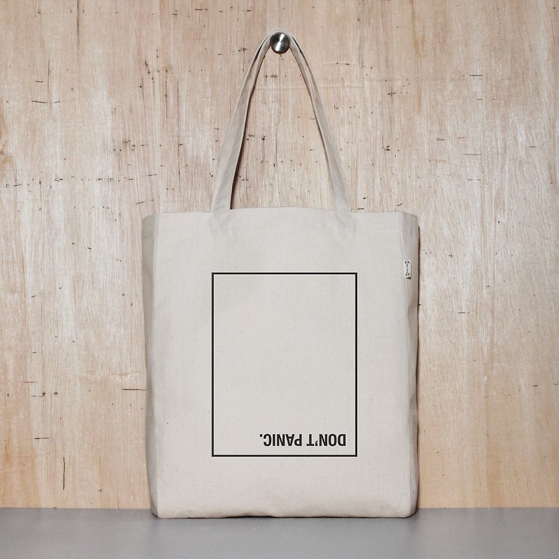 帆布袋 托特包 環保袋 可買空白 - 別慌張 Don t Panic - 側背包/斜孭袋 - 棉．麻 白色