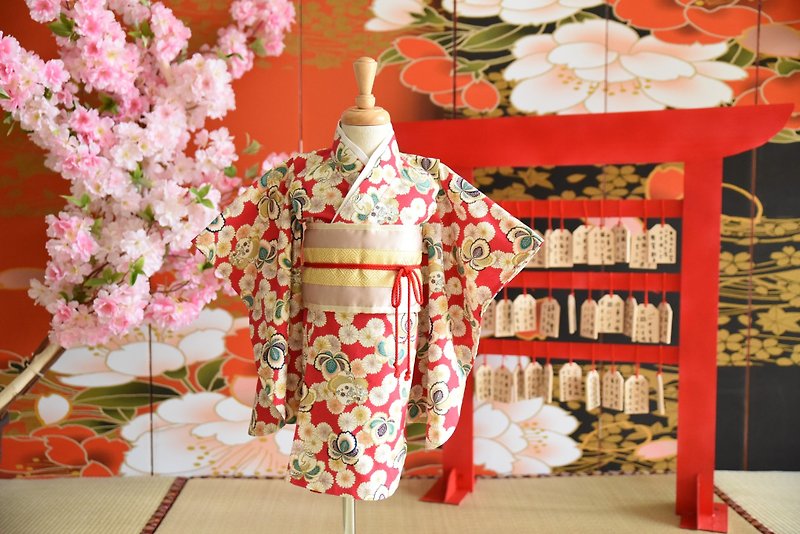 Angel Nina hand-made Japanese children's kimono - อื่นๆ - วัสดุอื่นๆ สีส้ม