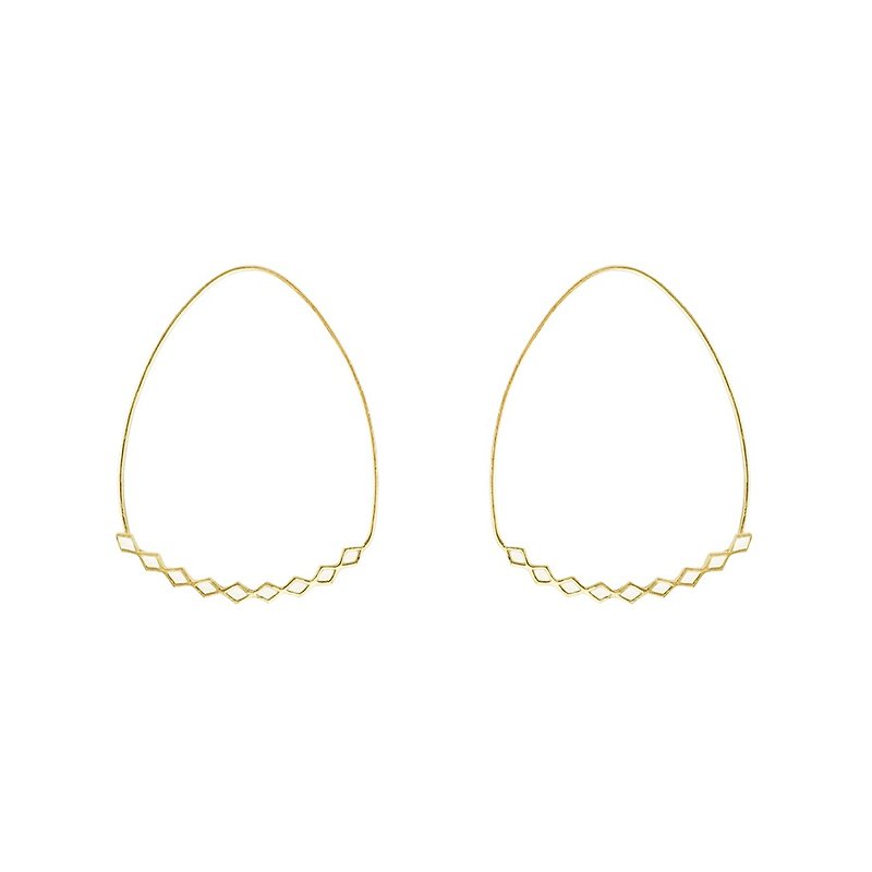 Quilted circle earrings BIFROST HOOP EARRINGS - ต่างหู - วัตถุเคลือบ สีทอง
