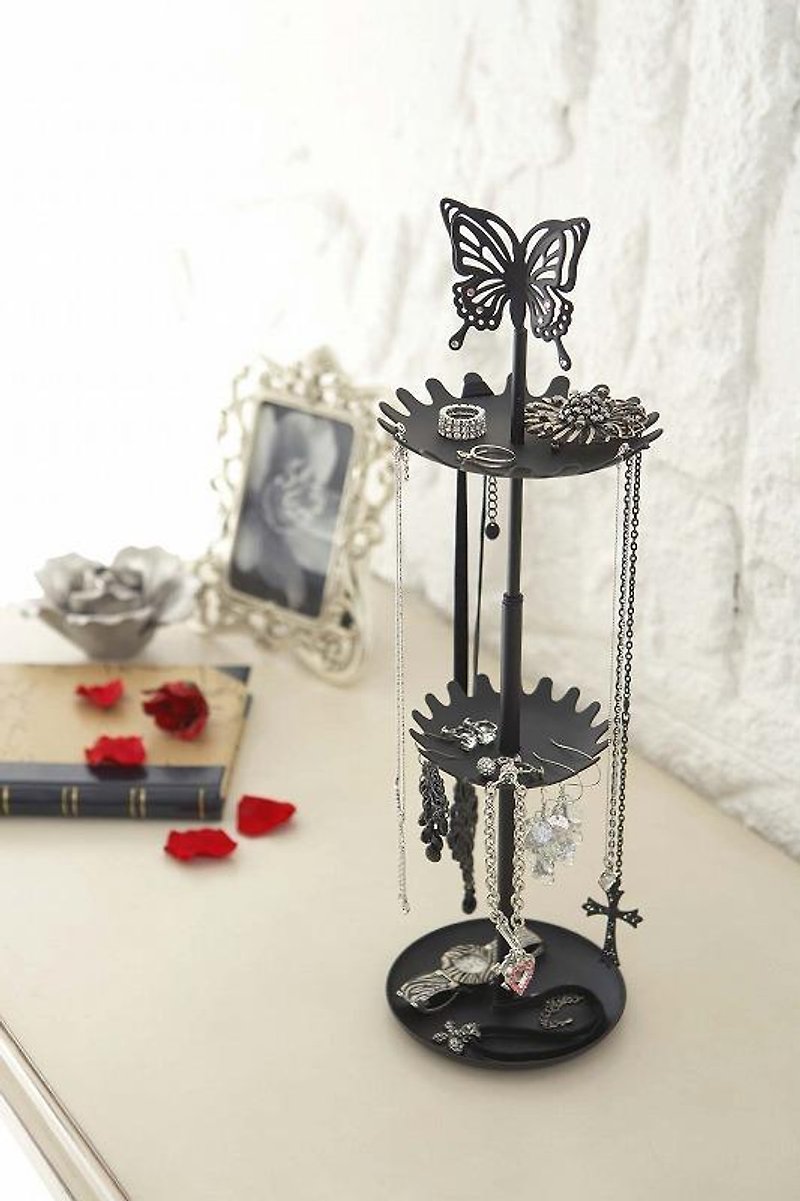 Japanese jewelry decorative tower (butterfly) - กล่องเก็บของ - โลหะ สีดำ