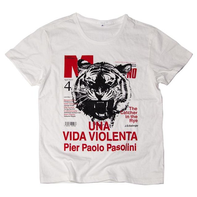 Magazine Violent Life Funny Design T-shirt Unisex XS ~ XL size Tcollector - เสื้อยืดผู้หญิง - ผ้าฝ้าย/ผ้าลินิน ขาว