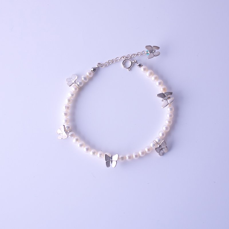 Silver Butterfly bracelet, Promise bracelet, Push Present, Anniversary Gift - Bracelets - Gemstone Multicolor