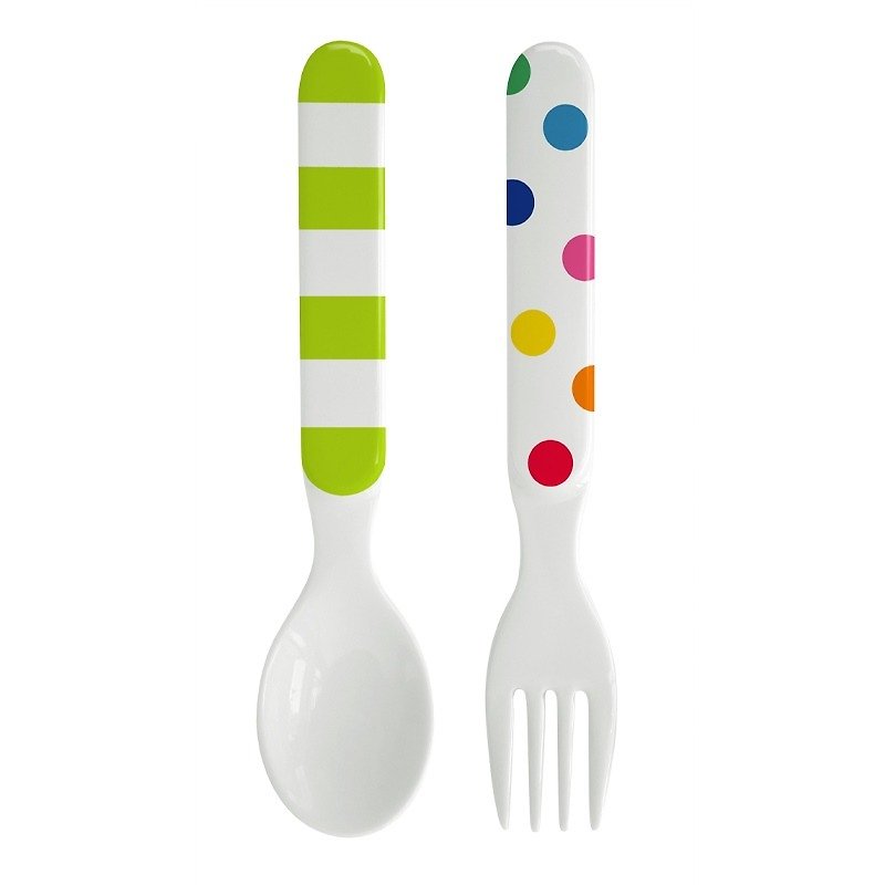 GINGER Kids │ Designed in Denmark and made in Thailand-Green grassland children's fork and spoon set - Children's Tablewear - Other Materials 