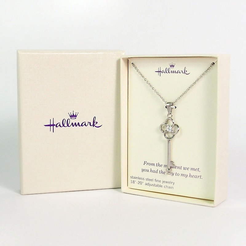 造型項鍊 心的鑰匙【Hallmark-禮品 項錬】 - 項鍊 - 其他材質 銀色