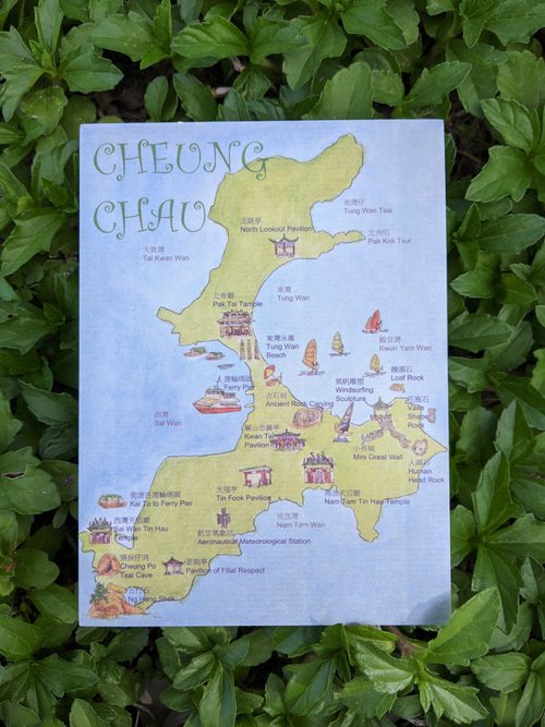 GAVER - painting and sketch 手繪明信片 – 香港離島長洲地圖