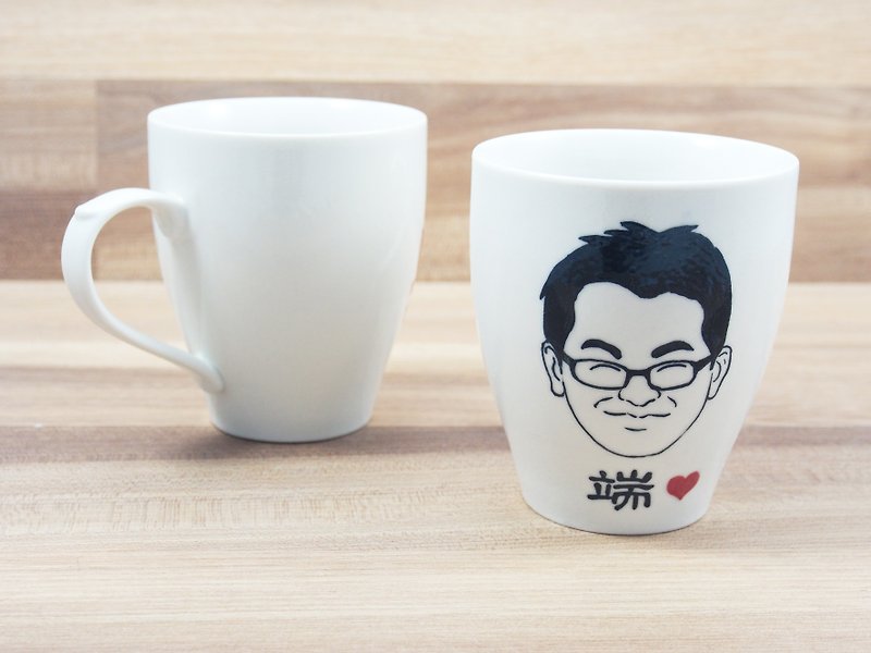 【Customized】Portrait cup (simplified sketch) - Other - Other Materials White