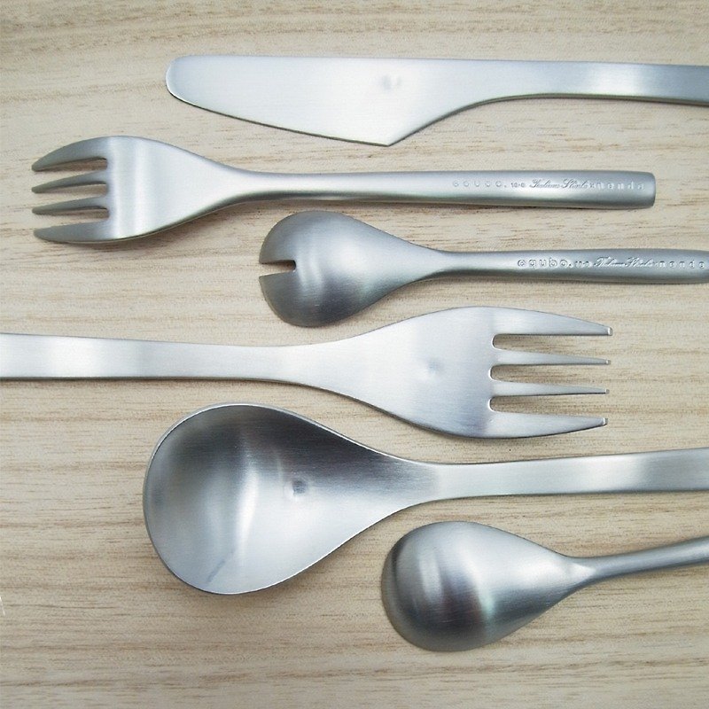 Shinko Japanese Designer Series-Smile Dimple Sato Large Tableware Gift Box-6pcs - Cutlery & Flatware - Stainless Steel Silver
