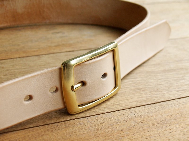 Leather Belt ( Custom Name ) - Simple Original - เข็มขัด - หนังแท้ สีนำ้ตาล