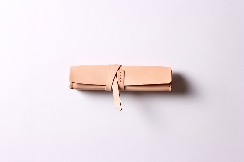 Tea Leather Napoleon Pencil Case Leather Pencil Case 【Free Custom Lettering 1-7 Characters】 - Pencil Cases - Genuine Leather Green