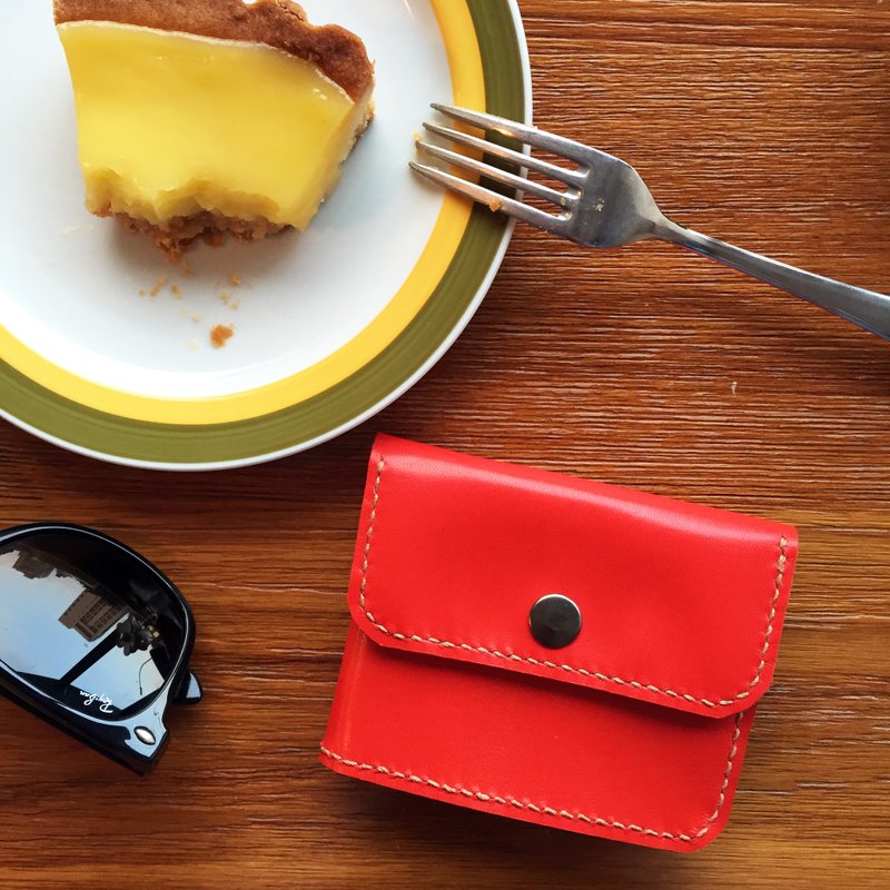 【バレンタイン】小さなもの真っ赤なレザーバッグ/財布/カードホルダー - コインケース・小銭入れ - 革 レッド