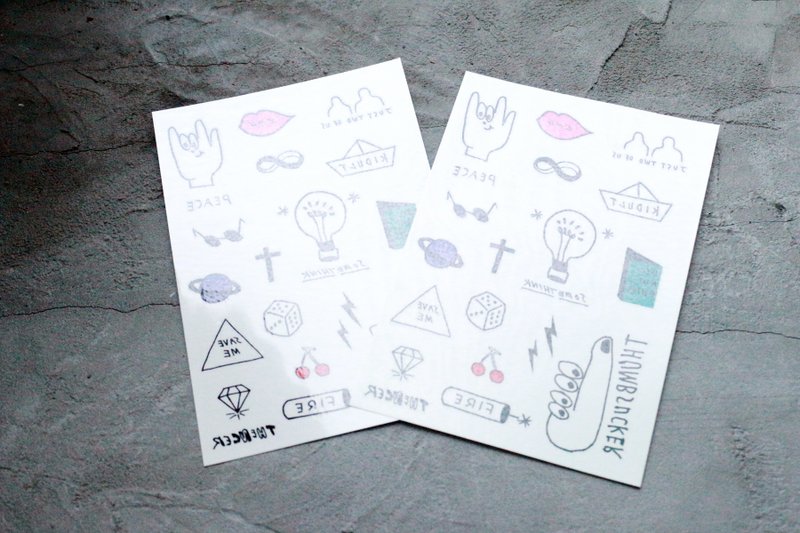 <✍ HAND IN HAND ✍> 紋身貼紙-GEEK VER. 2SHEETS (0516) - Temporary Tattoos - Plants & Flowers White