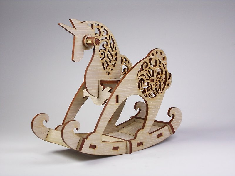 Valentine's Day Gift/Rocking Horse-Accessory Stand, Business Card Holder. Design Stationery. Exchange Gift - ต่างหู - ไม้ สีกากี
