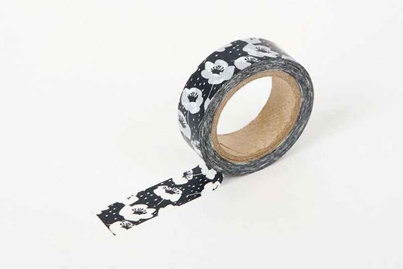 Dailylike single roll paper tape 07-anemone, E2D51981 - Washi Tape - Paper Black
