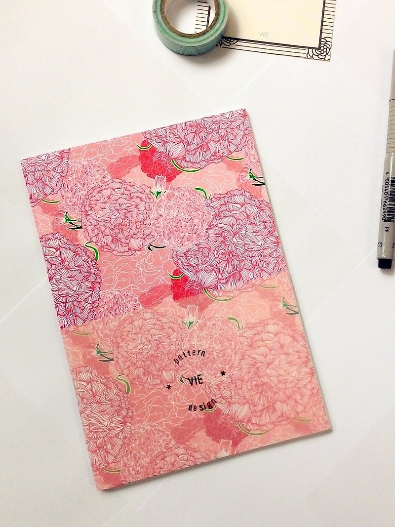[Notebook] carnations, dear Mummy - Notebooks & Journals - Other Materials Red