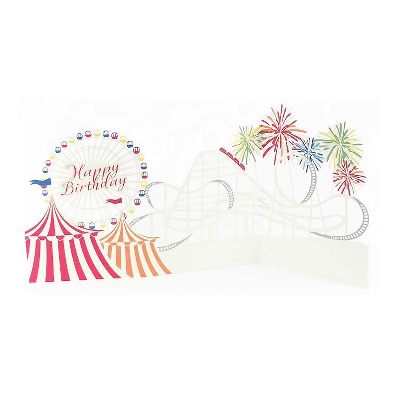 Fireworks front three-dimensional ornaments birthday card JP - การ์ด/โปสการ์ด - กระดาษ หลากหลายสี