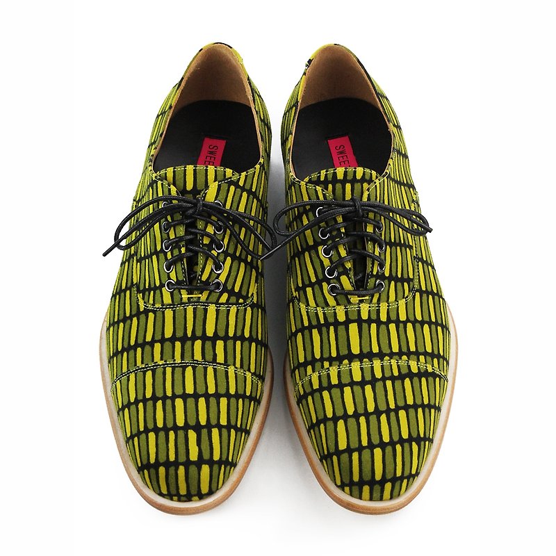 Wonderland M1124A OliveCells - Men's Oxford Shoes - Cotton & Hemp Multicolor
