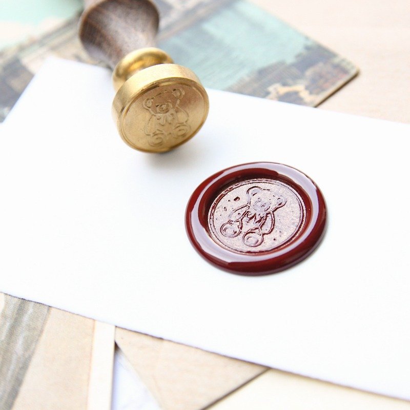 Sealing Wax Stamp Set w/a wax- Little Bear - ตราปั๊ม/สแตมป์/หมึก - โลหะ สีแดง