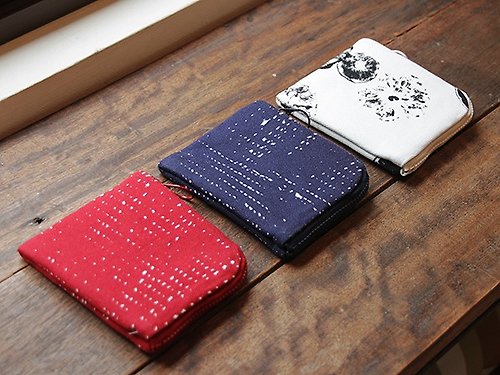布物設計 方形零錢包 | 紅石(完售)、抿青、果印